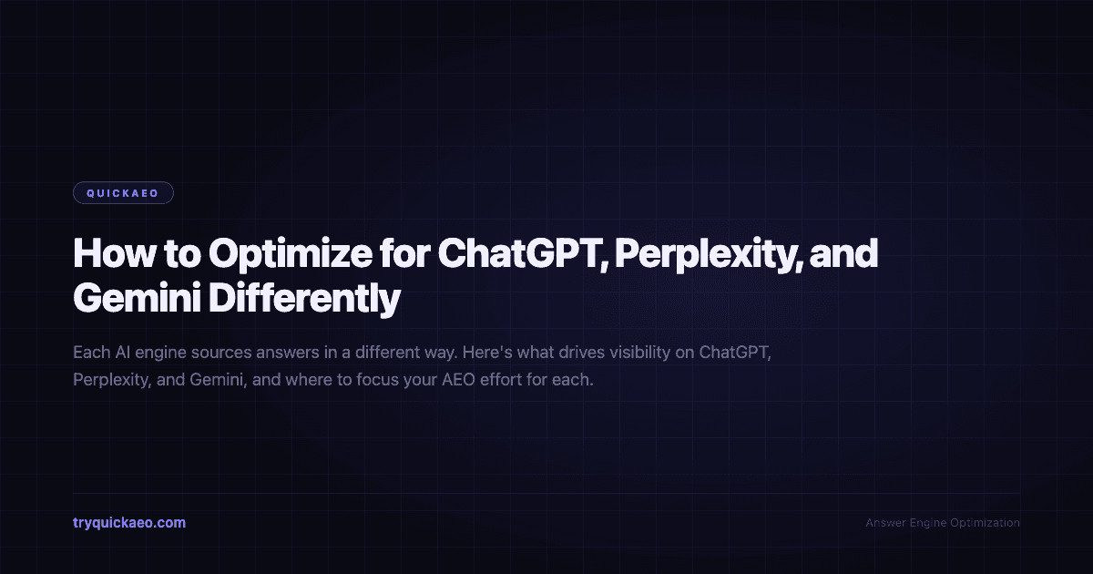 How to Optimize for ChatGPT, Perplexity, and Gemini Differently