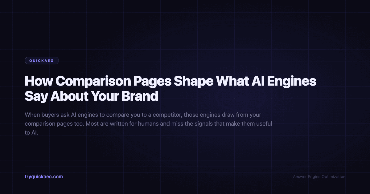 How Comparison Pages Shape What AI Engines Say About Your Brand
