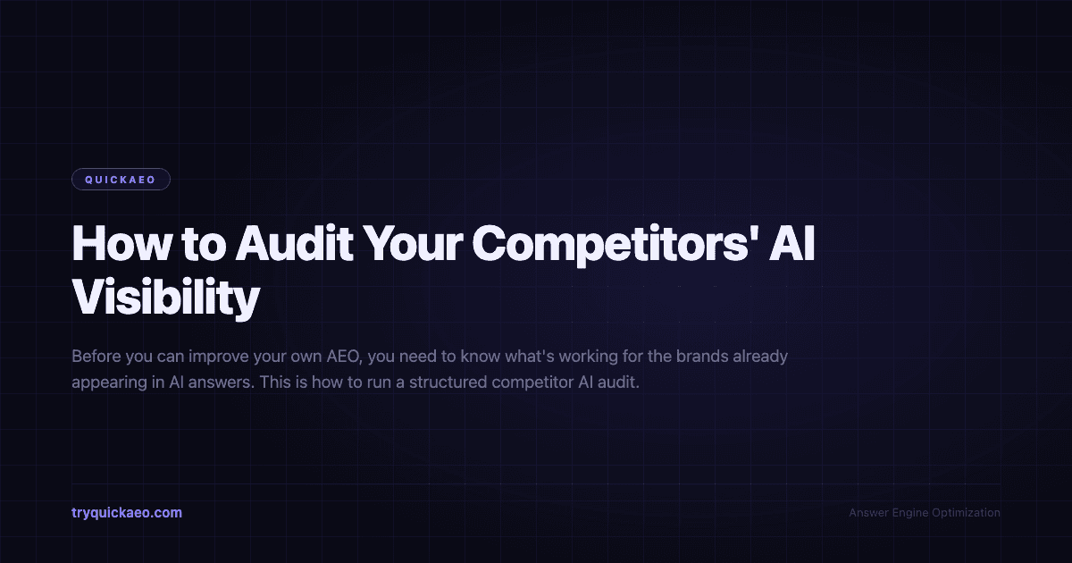 How to Audit Your Competitors' AI Visibility
