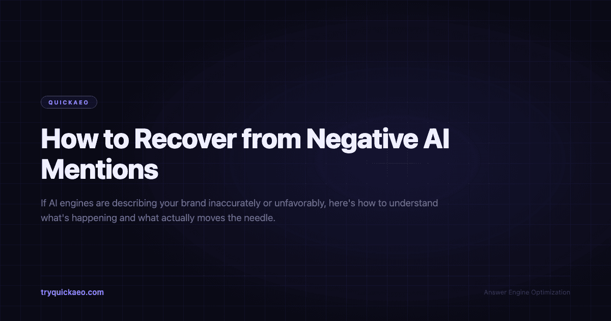 How to Recover from Negative AI Mentions