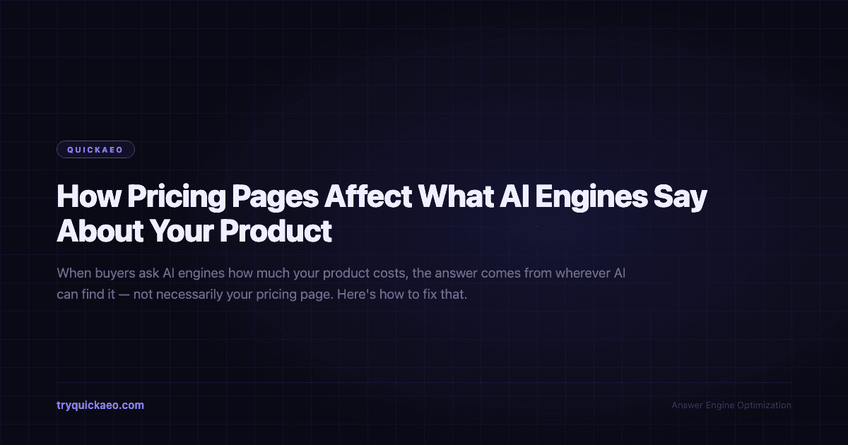 How Pricing Pages Affect What AI Engines Say About Your Product