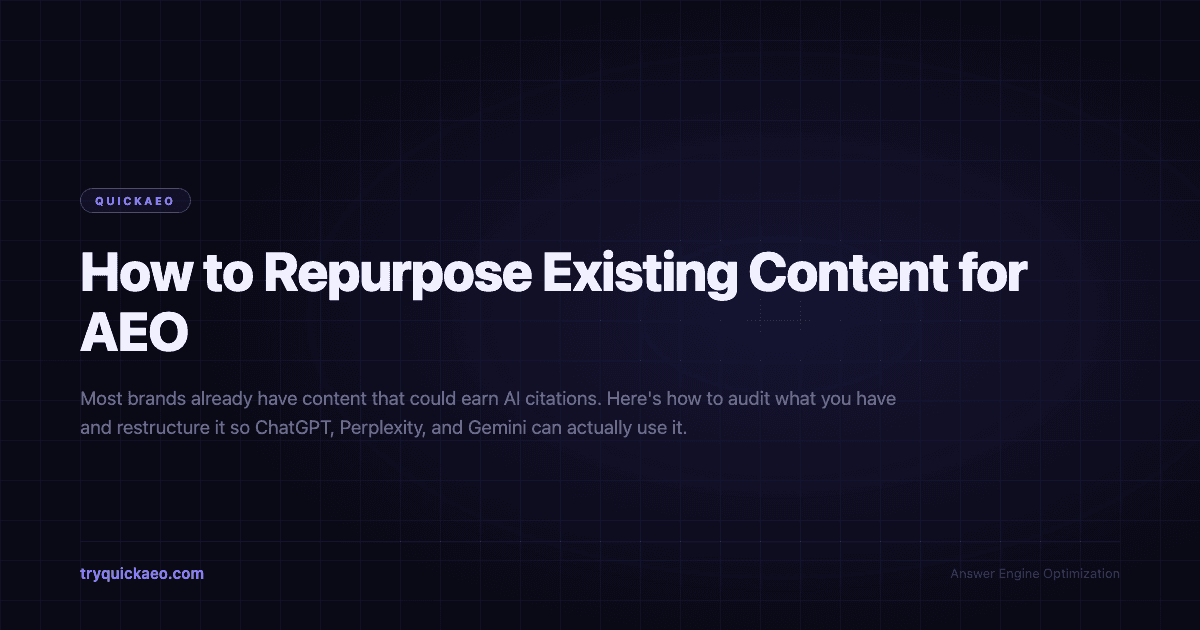 How to Repurpose Existing Content for AEO