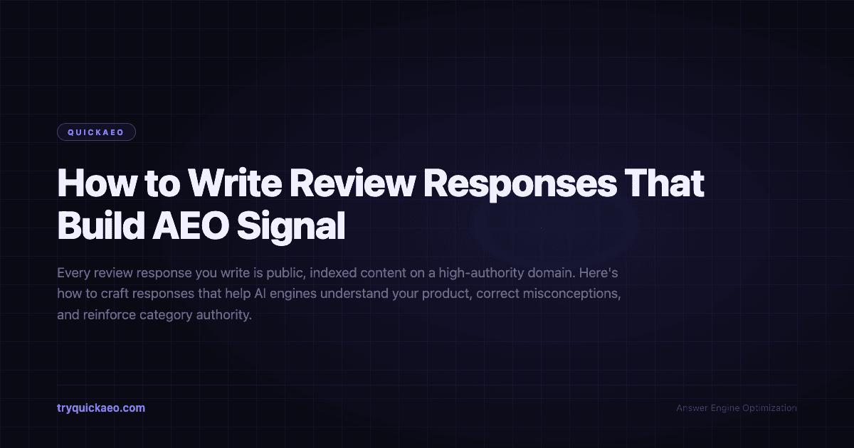 How to Write Review Responses That Build AEO Signal