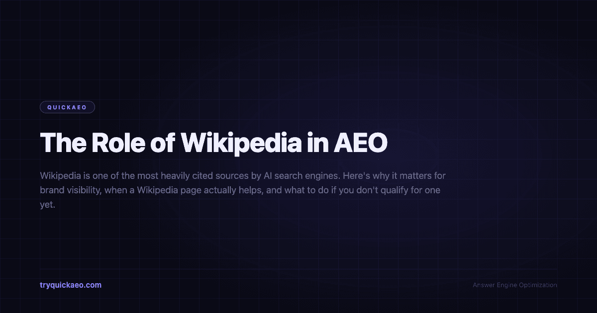 The Role of Wikipedia in AEO