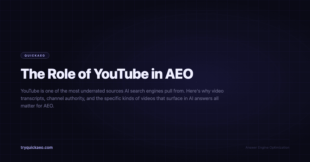 The Role of YouTube in AEO