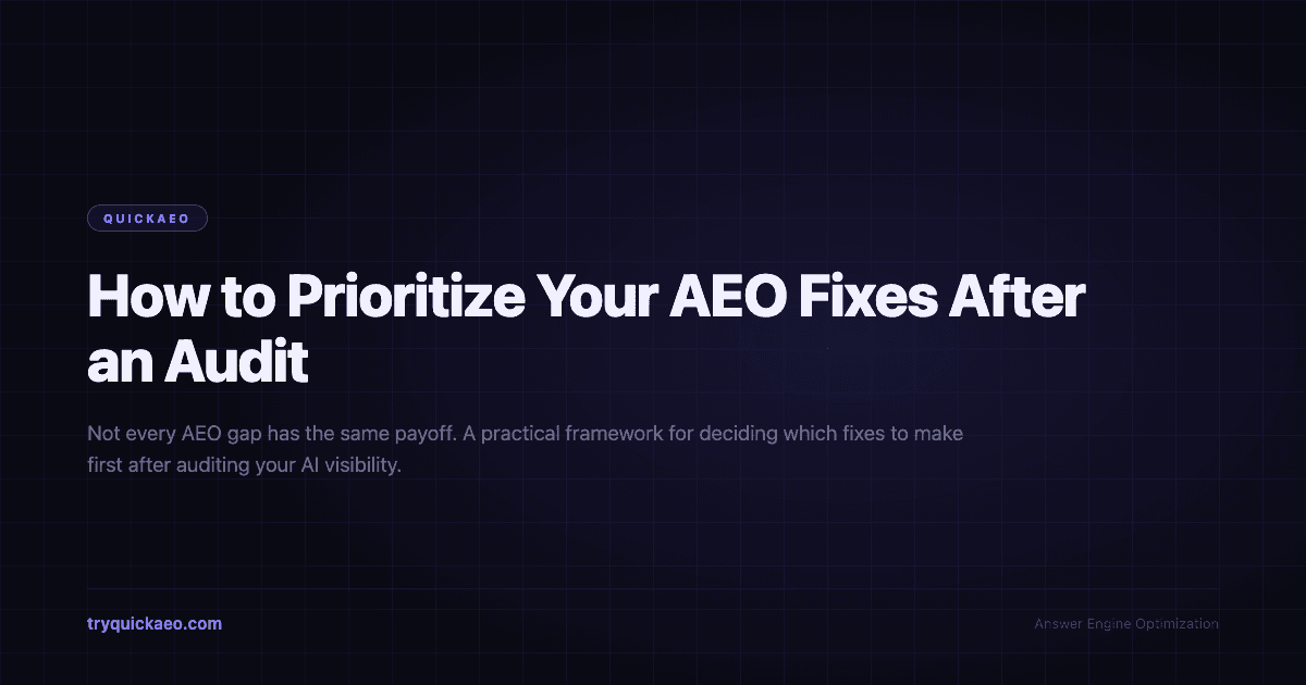 How to Prioritize Your AEO Fixes After an Audit