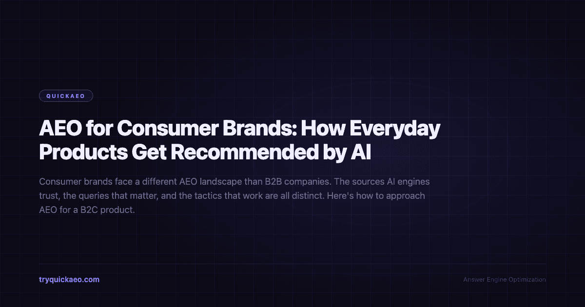 AEO for Consumer Brands: How Everyday Products Get Recommended by AI