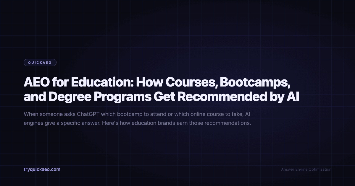 AEO for Education: How Courses, Bootcamps, and Degree Programs Get Recommended by AI