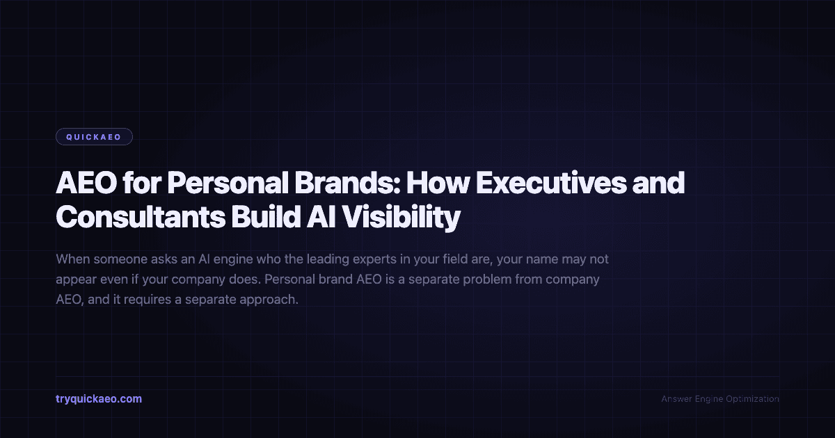 AEO for Personal Brands: How Executives and Consultants Build AI Visibility