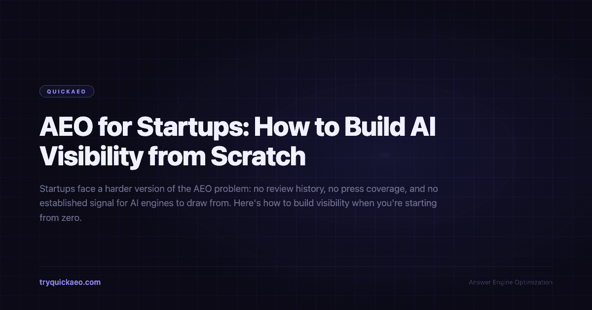 AEO for Startups: How to Build AI Visibility from Scratch