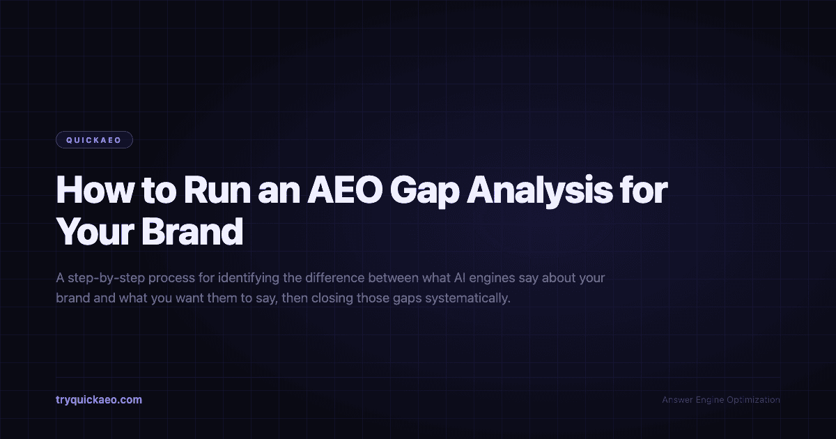 How to Run an AEO Gap Analysis for Your Brand