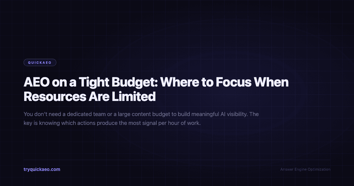 AEO on a Tight Budget: Where to Focus When Resources Are Limited