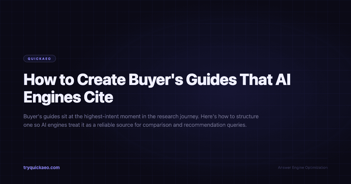 How to Create Buyer's Guides That AI Engines Cite