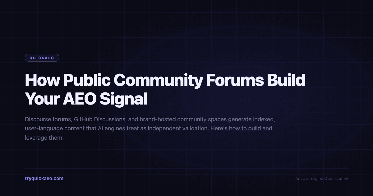 How Public Community Forums Build Your AEO Signal