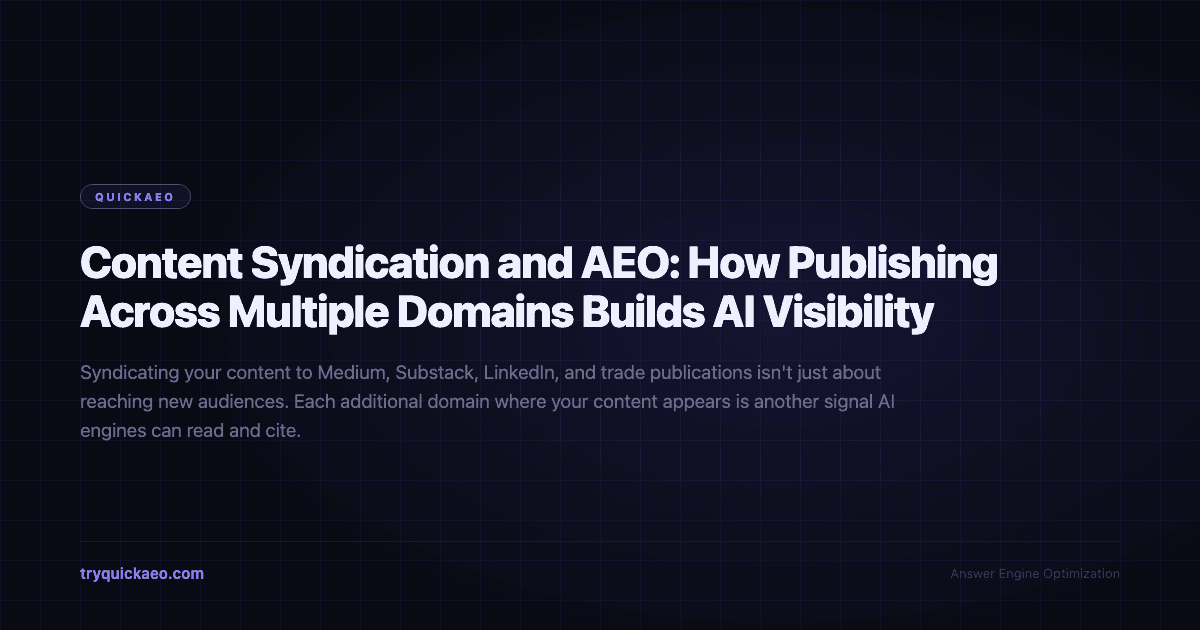 Content Syndication and AEO: How Publishing Across Multiple Domains Builds AI Visibility