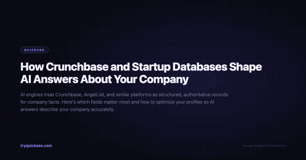How Crunchbase and Startup Databases Shape AI Answers About Your Company