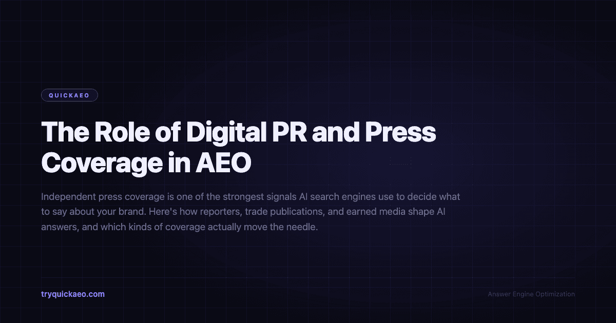 The Role of Digital PR and Press Coverage in AEO