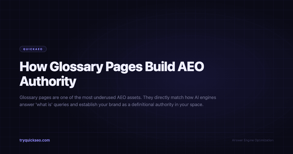 How Glossary Pages Build AEO Authority