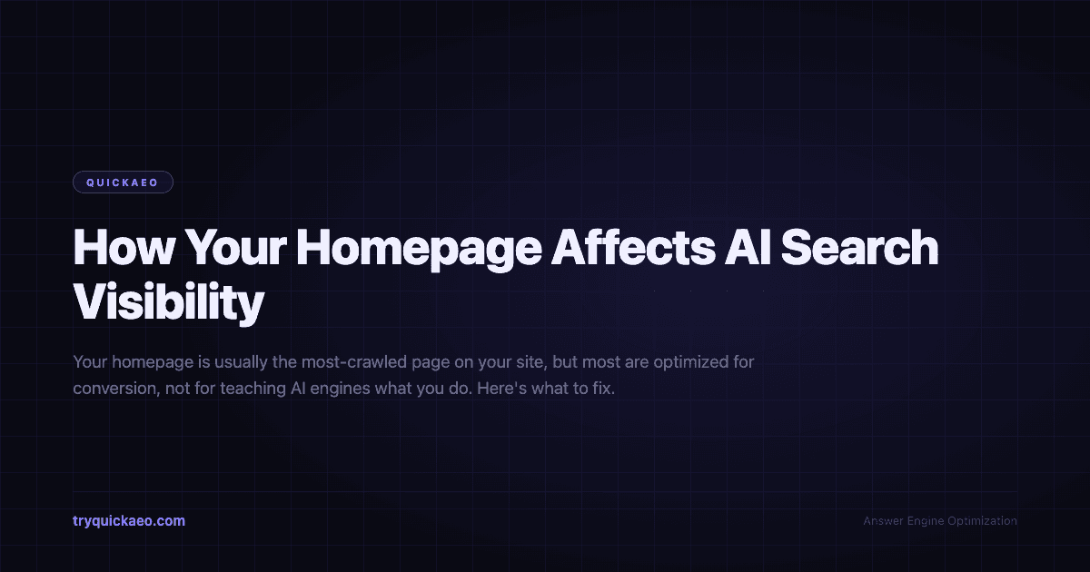 How Your Homepage Affects AI Search Visibility