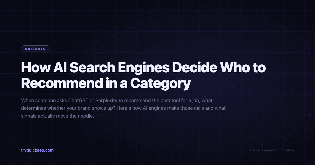 How AI Search Engines Decide Who to Recommend in a Category