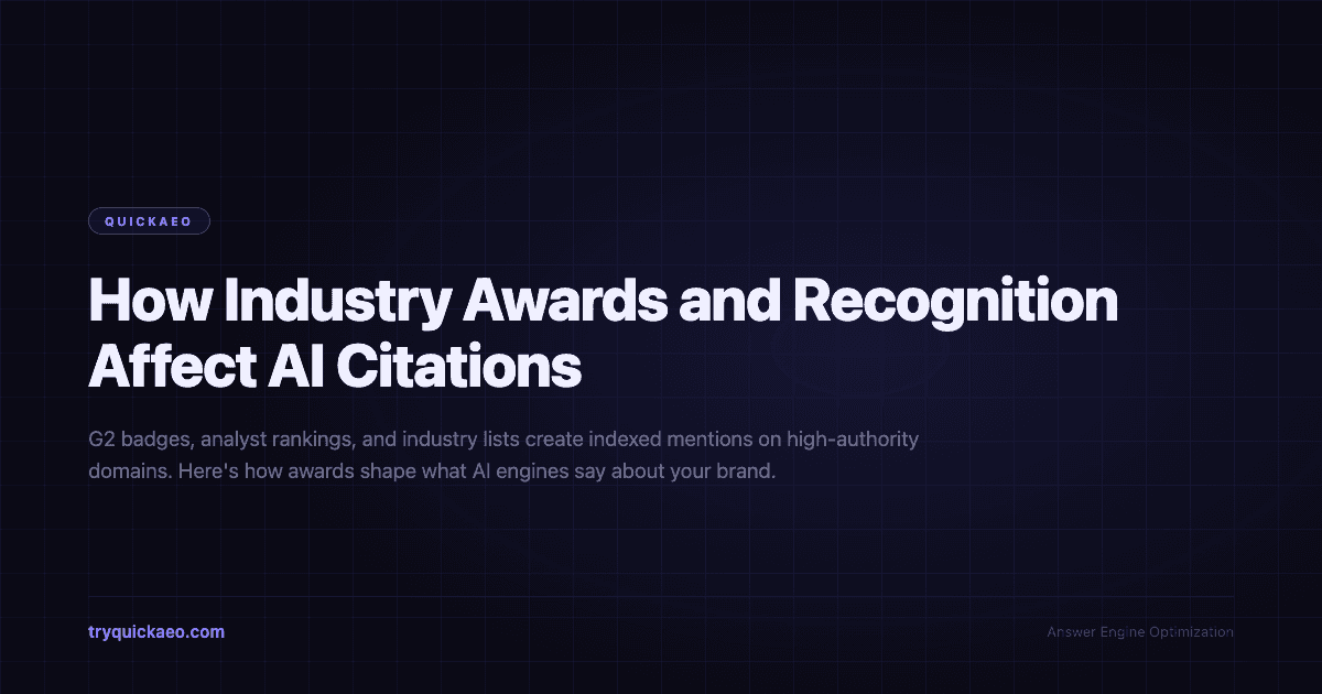 How Industry Awards and Recognition Affect AI Citations