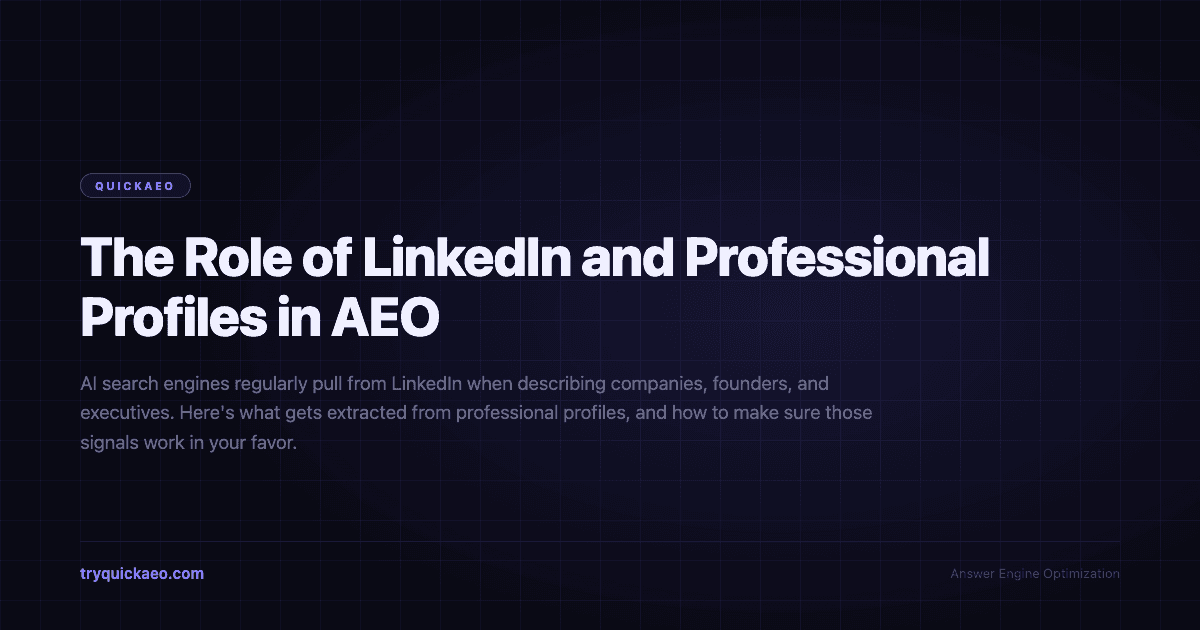 The Role of LinkedIn and Professional Profiles in AEO