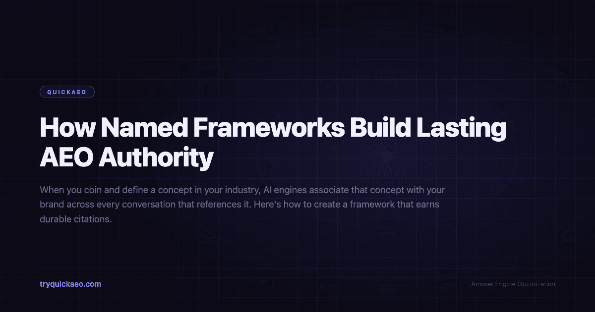 How Named Frameworks Build Lasting AEO Authority