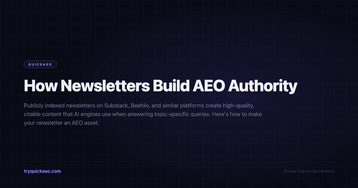 How Newsletters Build AEO Authority