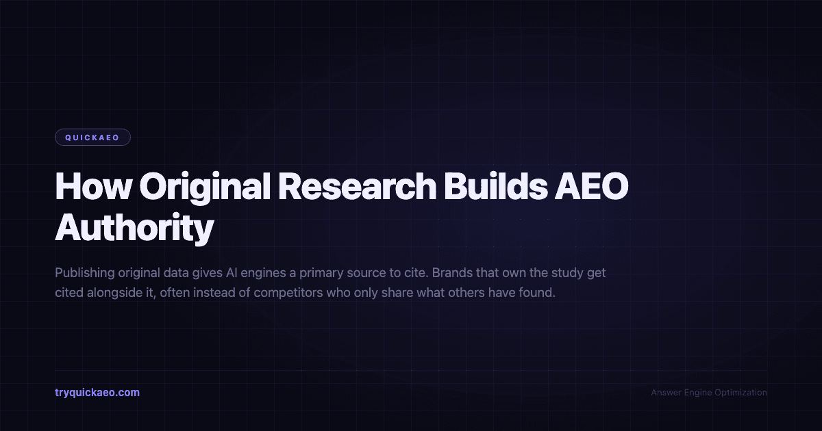 How Original Research Builds AEO Authority